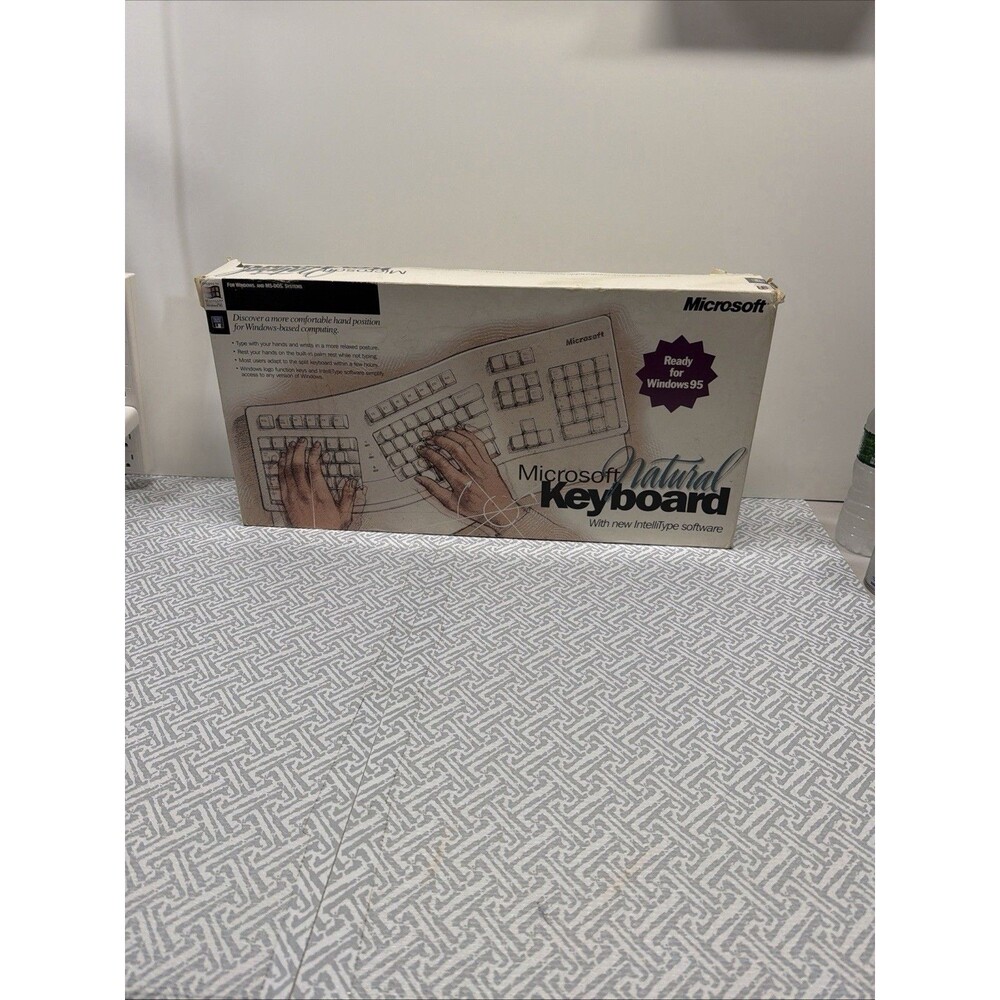 Vtg Microsoft Natural Keyboard 1994 Win 95 NOS New Sealed Inside Open Box Read